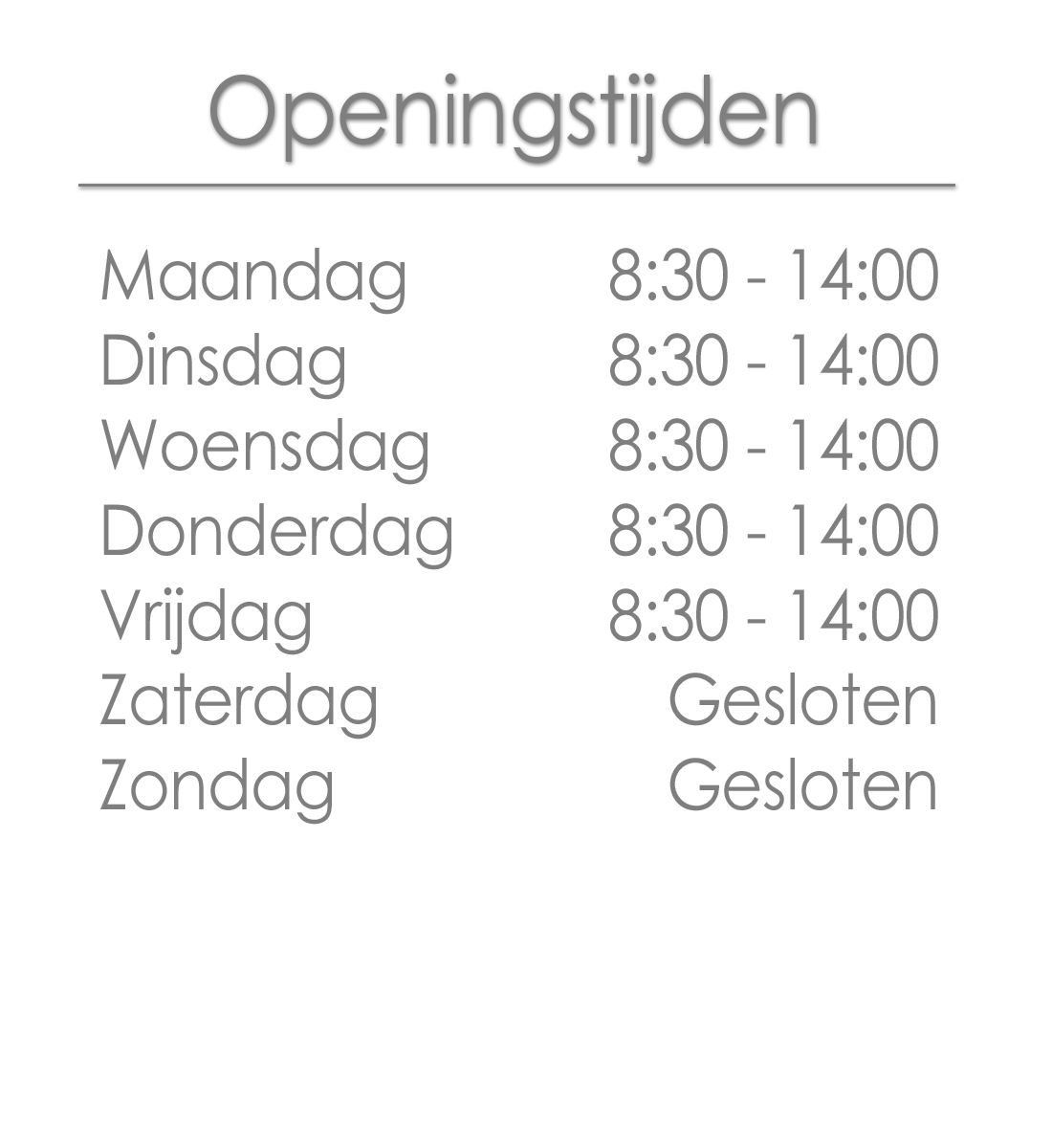 Openingstijden